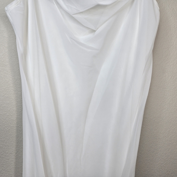 Tash and Sophie Womens Mini Dress Sz L Slip Silhouette Draped Bodice Cowl Neck - Picture 4 of 13